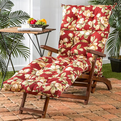 Greendale Home Fashions 72 x 22-inch Outdoor Chaise Lounge Cushion, Tuscan Floral