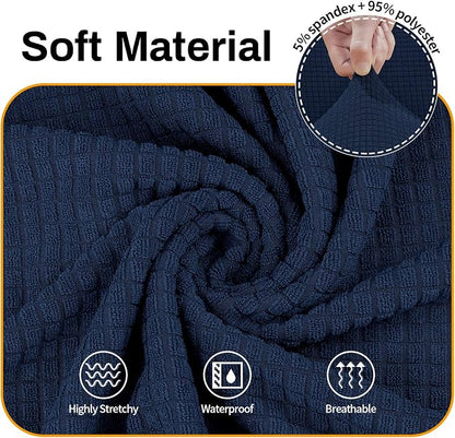 Asnomy Stretch Couch Covers for Sofa Washable, 3 Cushion Couch,Navy Blue | 1-Piece Sofa Covers(78"-94") 3-Seater Furniture Protector Soft Jacquard,Non-Slip Elastic Bottom For Dogs & Kids