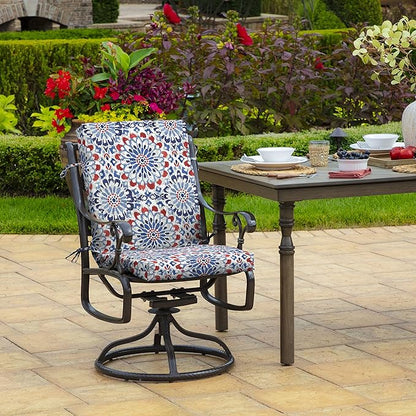 Arden 4-Pack Outdoor Patio Dining Chair Cushion, 20x44, Rain-Proof Seat Pad, Fade-Resistant Outdoor Cushion Clark Blue