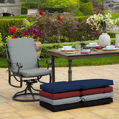 Arden 4-Pack Outdoor Patio Dining Chair Cushion, 20x44, Rain-Proof Seat Pad, Fade-Resistant Outdoor Cushion Stone Grey Leala