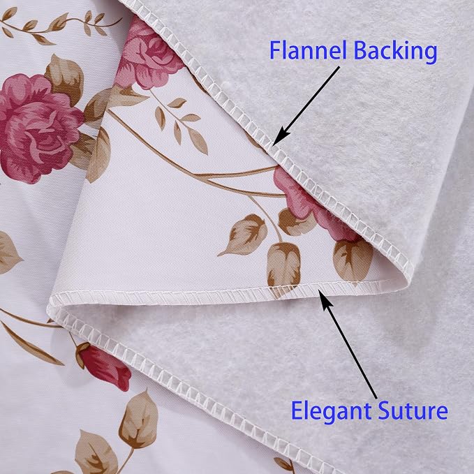 Walrus Heavy Duty Vinyl Tablecloth with Flannel Backing Waterproof Oil-Proof Plastic Table Cloth Stain-Resistant Wipeable Rectangle or Square Table Cover for Indoor and Outdoor (Flowers, 54X54 Inch)