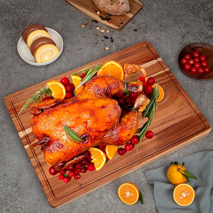 GAOMON 24 x 18 In Acacia Cutting Boardfor Kitchen, XXL Extra Large Charcuterie Cheese Platter Serving Tray, Food Prep and Serving Boards, Chopping Boards for Meal Vegetables and Cheese