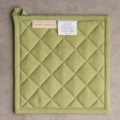 Maison d' Hermine Pot Holders 100% Cotton Potholders (8" x 8", Pack of 2) | Heat Resistant Hot Pads with Loop BBQ Cooking Baking Hotel Kitchen Handling Hot Pans Thanksgiving Christmas - Mountain Life