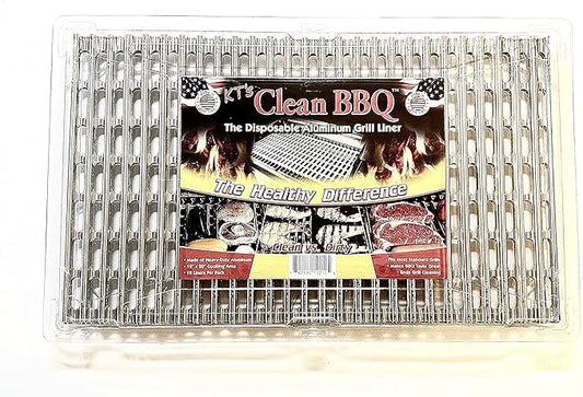 Disposable Aluminum Grill Liner. Set of 12 Sheets of Grill Topper