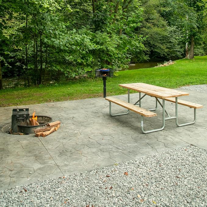 Picnic Table Frame Kit – Commercial Grade, Fully Welded Steel, 6-Foot DIY Design (Customer Supplies Lumber), Made in The USA