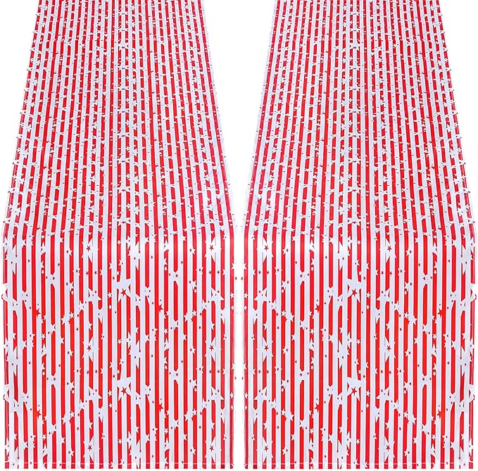 Independence Day 4th of July Table Runner Decoration 2pcs 13x84inch American Flag Red Star Dresser Scarves Holiday Table Runners Stain Resistant Party Celebration