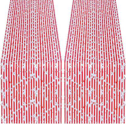 Independence Day 4th of July Table Runner Decoration 2pcs 13x84inch American Flag Red Star Dresser Scarves Holiday Table Runners Stain Resistant Party Celebration