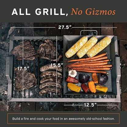 Hickory Summit Argentine Grill - Argentinian Grills - Santa Maria Grill - Argentinian Parrilla Set with all Tools Included - BBQ Parrillas Asado