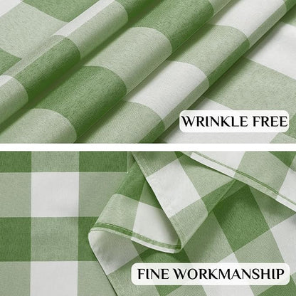 Softalker Gingham Checkered Tablecloth Rectangle - Outdoor Waterproof Buffalo Plaid Table Cloth, Stain Resistant Washable Table Cover for Picnic, Camping, Dining - Sage and White, 60 x 102 Inch