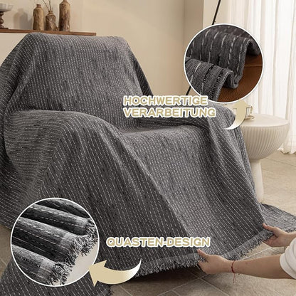 MYSKY HOME Chair Covers Armchair, Recliner Chair Cover Dark Grey Couch Cover, Sofa Cover for Sectional Sofa L Shape Oversized Couch Covers Protector for Dog Pet Couch Throw Slipcover Washable, 71"X91"