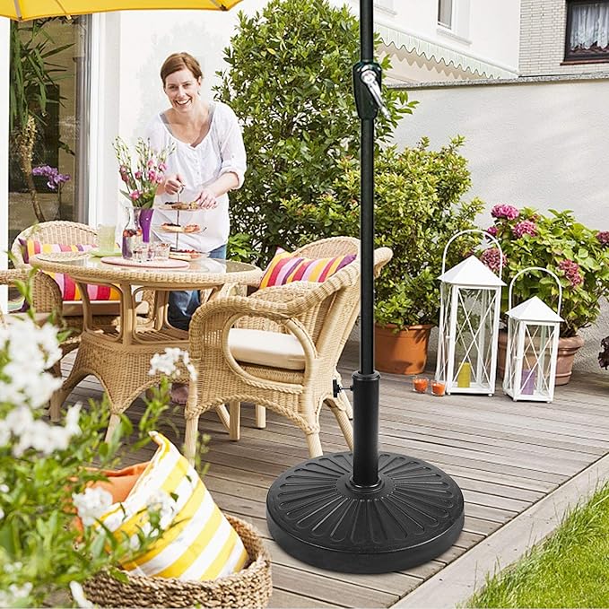 Blissun 22 lbs Patio Umbrella Base, Outdoor Umbrella Base, Market Umbrella Base Stand for Patio, Garden, Lawn, Black