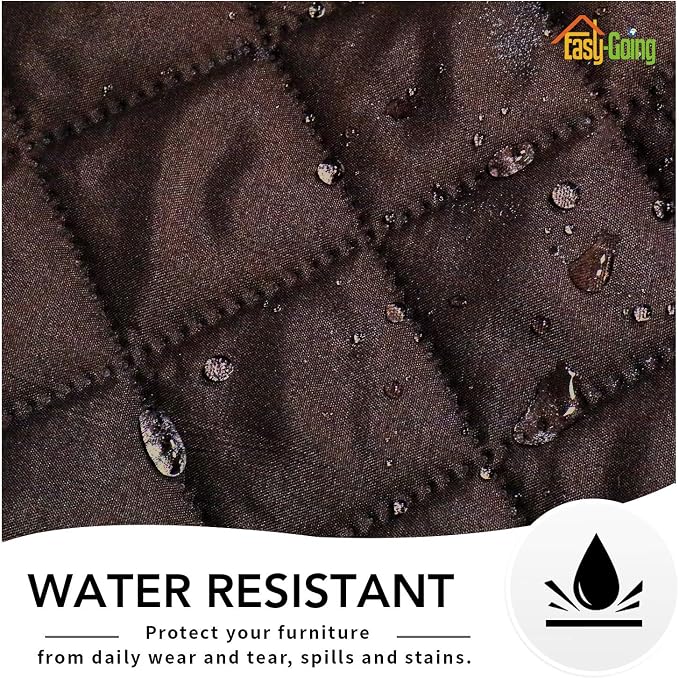 Easy-Going Oversized Recliner Cover Reversible Couch Cover Sofa Cover for Living Room Water Resistant Furniture Protector with Elastic Straps for Pets ('Large Recliner 27-29 in, Chocolate/Beige) | Machine Washable Slipcover For Dogs, Water Resistant Fu...