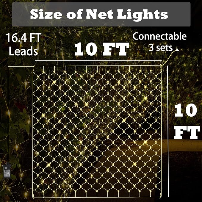 Eueasy LED Lights Outdoor net Lights String