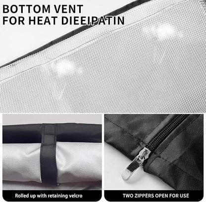 Outdoor Refrigerator Cover 30''W x 33''D x 62''H, 600D Oxford Upright Freezer Cover,Protection for Refrigerator Waterproof, Dustproof, Sun-Proof