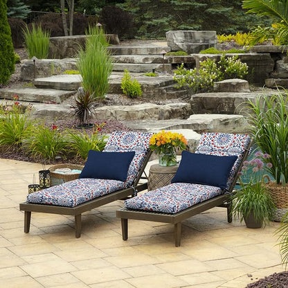 Arden Outdoor Chaise Cushion, 22 x 77, Rain-Proof, Fade Resistant Clark Blue | Lounge Cushion, Rain-Proof, Fade Resistant, Mold and Mildew Resistant