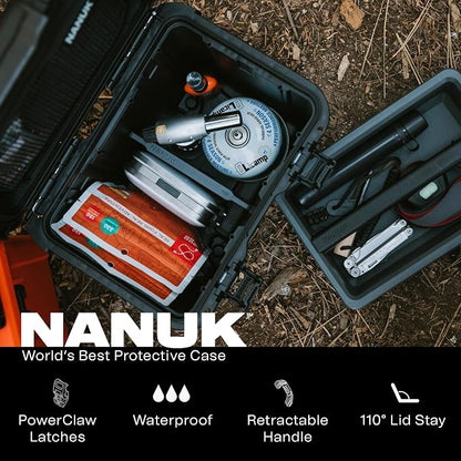 NANUK Trail 10-11.2L (3-Gallon) Waterproof Storage Box – Modular & Compact Cargo Case for Camping, Fishing, Hunting & Outdoor Storage – Dustproof and Impact Resistant (12.9” x 9.7” x 10.3”) – Orange