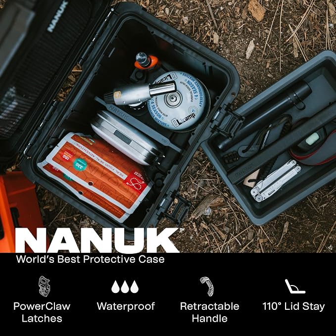 NANUK Trail 10-11.2L (3-Gallon) Waterproof Storage Box – Modular & Compact Cargo Case for Camping, Fishing, Hunting & Outdoor Storage – Dustproof and Impact Resistant (12.9” x 9.7” x 10.3”) – Black