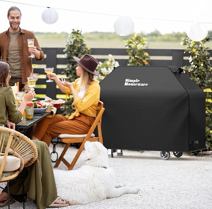 Simple Houseware 55 in. Heavy-Duty BBQ Gas Grill Cover, 600D Polyester Waterproof, Weather-Resistant