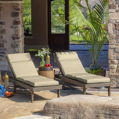 Arden Outdoor Chaise Cushion, 21 in x 72 in, Weather-Proof, Rain-Proof, Fade Resistant Patio Cushion for Chaise Lounger Tan Leala | Lounge Cushion, Weather-Proof, Rain-Proof, Fade Resistant for Chaise Lounger, Mold and Mildew Resistant