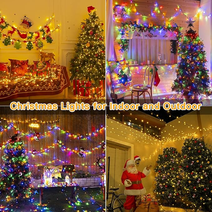 Ollny Christmas Lights, 210FT 640LED Color Changing Christmas Tree Lights with 11 Modes Remote Control, Outdoor Christmas Lights for Outside Indoor Patio Weddings Xmas Decorations (Pack of 2)