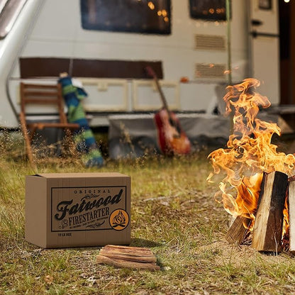 Fatwood Fire Starter Sticks 10lb Box - Indoor/Outdoor 100% All Natural Pine Fire Starters for Campfires, Fireplace, Firepit, or BBQ Grill - Kindling Wood Firewood Lighter by Pure Garden, (Pack of 2)