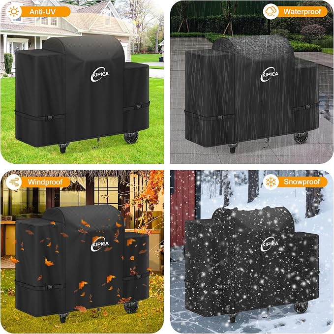 600D Pellet Grill Cover for Pit Boss Navigator 850/1300, Competition 1250, Waterproof BBQ Smoker Cover, UV Resistant, No Tear, No Fading