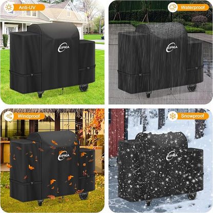 600D Pellet Grill Cover for Pit Boss Navigator 850/1300, Competition 1250, Waterproof BBQ Smoker Cover, UV Resistant, No Tear, No Fading