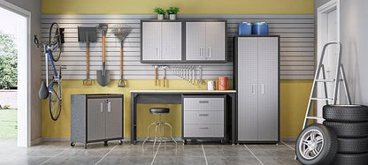 Manhattan Comfort Fortress Standing Cabinet Storage, Black/Gray