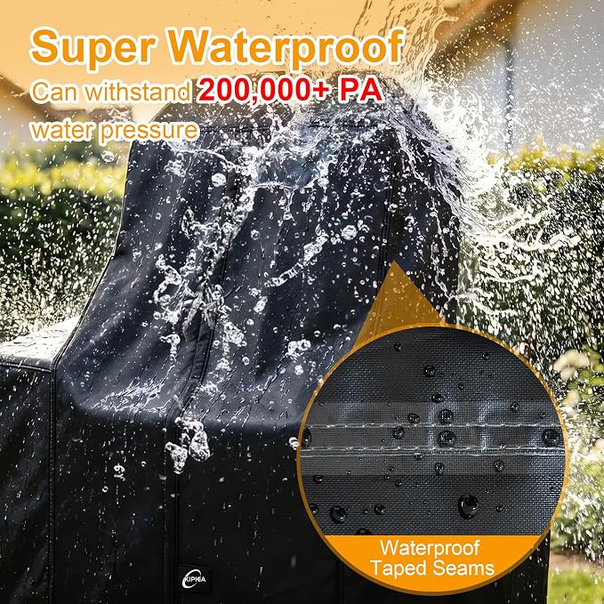 600D Pellet Grill Cover for Pit Boss Lockhart, Waterproof BBQ Smoker Cover, UV Resistant, No Tear, No Fading