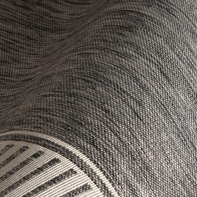 nuLOOM Asha Grey Bordered Power Loomed Indoor/Outdoor Area Rug, 8' x 10'