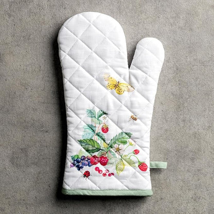 Maison d'Hermine Oven Gloves 100% Cotton Oven Mitt 7" x 13" with Loop Heat Resistant BBQ Cooking Gloves Baking Grilling Kitchen Hotel Home Farmhouse Spring Summer (Pack of 1, Printemps)