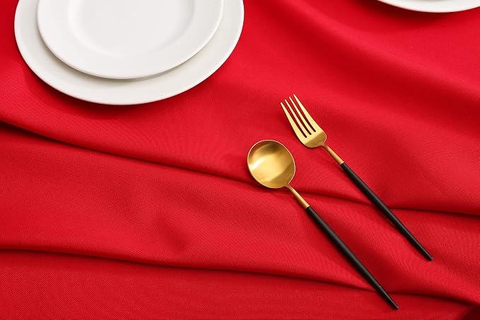 Red Square Tablecloth 54 x 54 Inch 210 GSM Stain&Water Wrinkle Resistant Washable Fabric Table Cloth for Dining Table Buffet Parties Outdoor Picnic Camping Kitchen