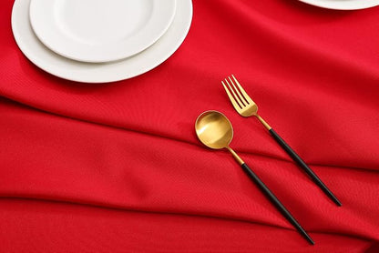 Red Square Tablecloth 54 x 54 Inch 210 GSM Stain&Water Wrinkle Resistant Washable Fabric Table Cloth for Dining Table Buffet Parties Outdoor Picnic Camping Kitchen