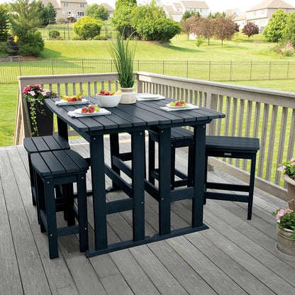 Highwood Lehigh 6pc Counter Height Balcony Dining Set, Federal Blue