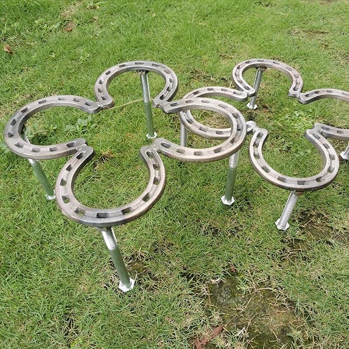 Campfire Dutch Oven Tripod For Cooking Made of Steel Horseshoes-Camping Cooking Tripod-Campfire Stand-Cast Iron Dutch Oven Tool(10.2"X 10.2")