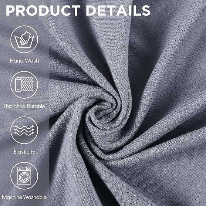 Peryiter 3 Pcs Couch and Loveseat Sofa Covers,Light Gray,Milk Silk | Armchair Covers for Living Room, Sofa Cushion Slipcover, Furniture Protector, Polyester and Spandex, Washable