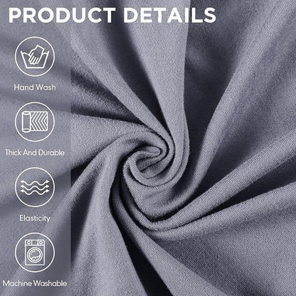Peryiter 3 Pcs Couch and Loveseat Sofa Covers,Light Gray,Milk Silk | Armchair Covers for Living Room, Sofa Cushion Slipcover, Furniture Protector, Polyester and Spandex, Washable