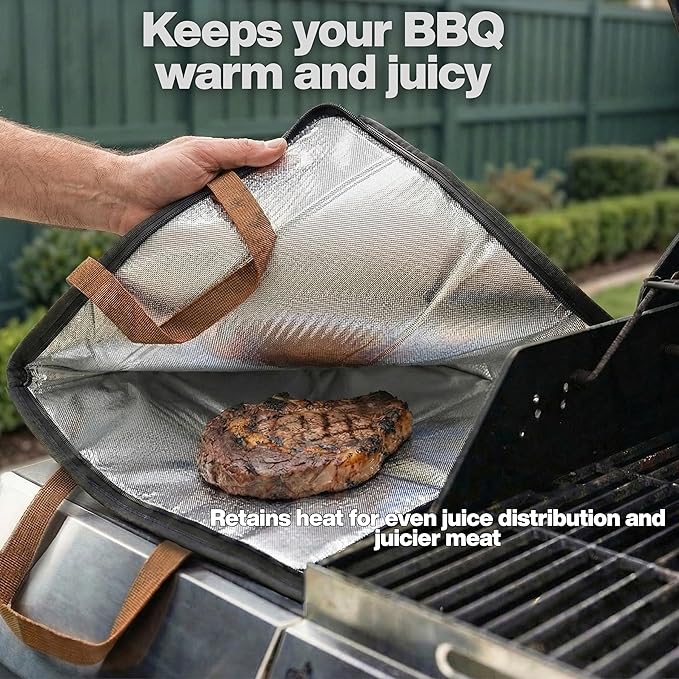 21 in BBQ Blanket for Resting Meat Insulated Leakproof Brisket Resting Bag with Wide Mouth Zipper