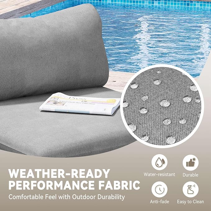 Crestlive Products Outdoor Patio Furniture Set with Coffee Table, 7 Seater Modular Oversized Patio Conversation Set with Cushions, Modern Sectional for Backyard, Deck, Porch, or Poolside