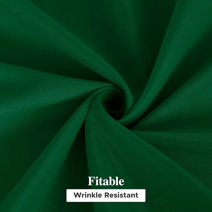 Fitable 6 Pack Tablecloths for Rectangle Table, 90 x 132 Inch, Hunter Green | Wrinkle & Stain Resistant, Washable Polyester Fabric Cloth Cover, For Wedding Party Banquet Formal Events Christmas