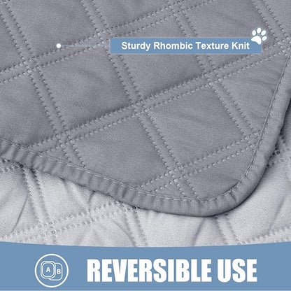 Smiry Waterproof Reversible Pet Couch Covers for Dogs | Pet Friendly, Soft Fabric, Washable Sofa Furniture Protector for Dogs Cat Kids, Checkered (40"x50", Grey/Light Grey)