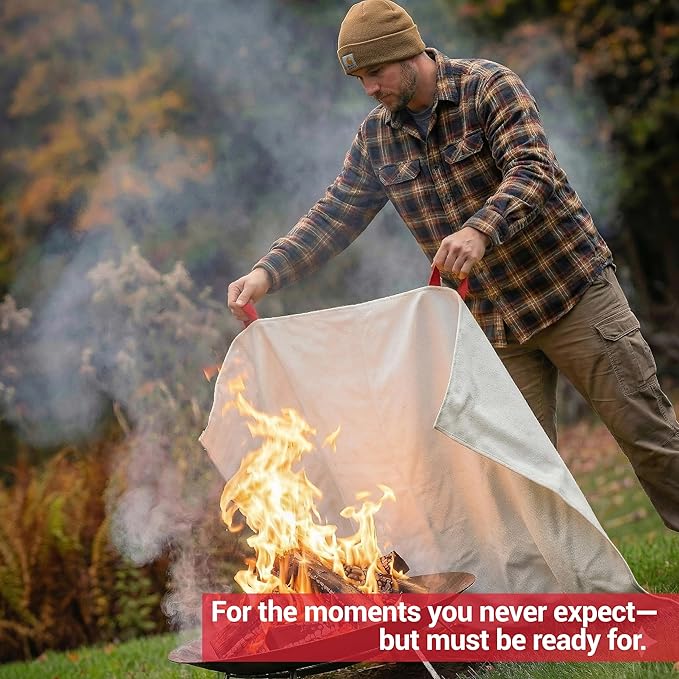 National Park Foundation Partner BBQ Fire Blanket 60"x70", Extra Large UM9 Fiberglass Blankets for Grills, Campfires, and Tailgating, Fire Pit, Emergency Camping Gear, Designed in the USA