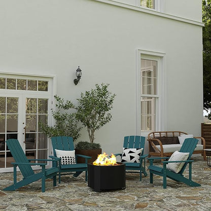 Merrick Lane Aries 27" Smokeless Firepit - Black Steel Finish - Wood Burning - Lightweight Portable Design - Waterproof Cover Included - No Assembly Required