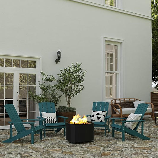Merrick Lane Aries 27" Smokeless Firepit - Black Steel Finish - Wood Burning - Lightweight Portable Design - Waterproof Cover Included - No Assembly Required