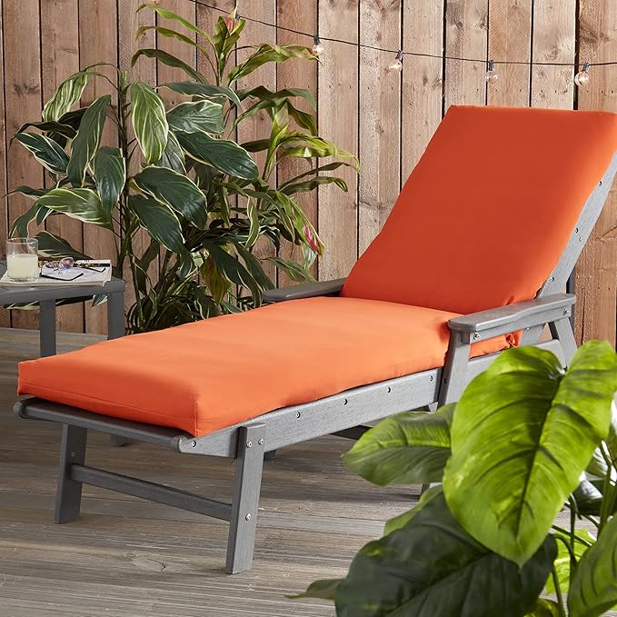 Outdoor Reversible Chaise Lounge Chair Cushion, Sunrise