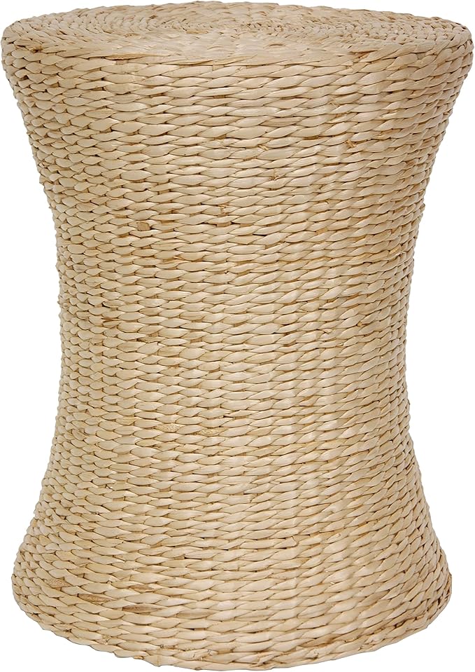 Red Lantern Woven Fiber Stool - Natural