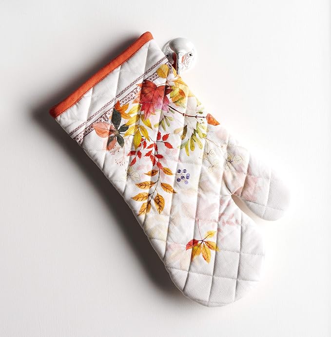 Maison d'Hermine Oven Gloves 100% Cotton Oven Mitt (7" x 13", Pack of 1) | With Loop Heat Resistant BBQ Cooking Gloves Baking Kitchen Handling Hot Pans Thanksgiving Christmas - Amarante