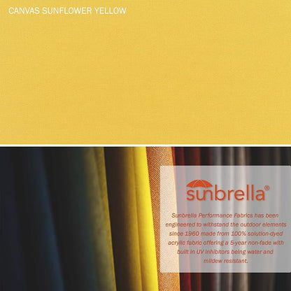 California Umbrella 11' Rd. Venture Series Contract Grade Patio Umbrella, Pulley Open, Bronze Finish, Sunbrella Sunflower Yellow