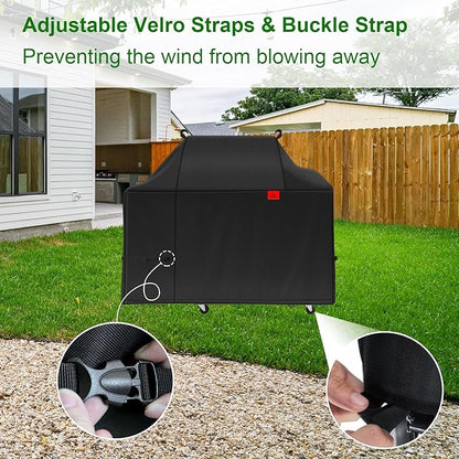Grill Cover Fits Traeger Timberline Wood Pellet Grill (TBB86RLG),Outdoor Full-Length Heavy Duty Waterproof 600D BBQ Cover, Compared to Traeger BAC638 65" D x 29" W x 47" H