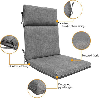 Indoor Outdoor High Back Rocking Chair Cushions Replacement Patio Seat Cushion Fade Resistance, Set of 4 Denim Blue